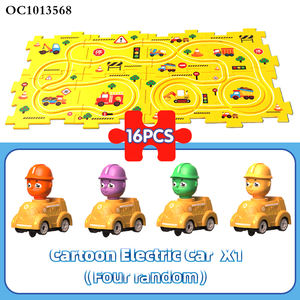 16 pièces puzzles éducatifs pour enfants voiture électrique <span class=keywords><strong>puzzle</strong></span> coureur enfants dessin animé voiture piste voiture jeu ensemble - Product Image 5