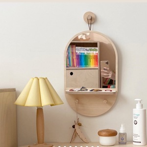 Espejo de madera montado en la pared al por mayor decoración ecológica tocador <span class=keywords><strong>Montessori</strong></span> espejo de bebé espejo de maquillaje para niños - Product Image 1