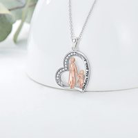 Collier en argent sterling 925 coeur je t'aime maman cadeaux pour la fête des mères