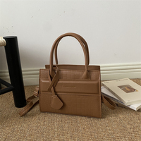 Sac fourre-tout mini vintage en cuir façon croco pour femme, sac à main de luxe, sac bandoulière quotidien pour le trajet