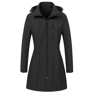 Veste softshell personnalisée pour femme, imperméable, respirante, coupe-vent, à capuche, unie, avec fermeture éclair, idéale pour le cyclisme et la randonnée en hiver - Product Image 1