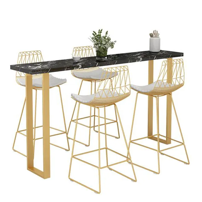 2021 تصميم جديد بار مكتب للمنزل بسيطة خشب عصري/الرخام عالية قدم طاولة ومقاعد لمطعم والبارات