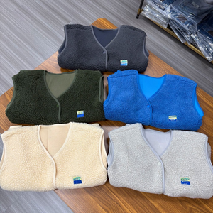 Chaleco de Mujer Estilo Vintage, Tejido de Sherpa, Cuello Alto, Botones, Sin Mangas, Abrigo Cálido de Invierno, Prenda Exterior Informal - Product Image 2