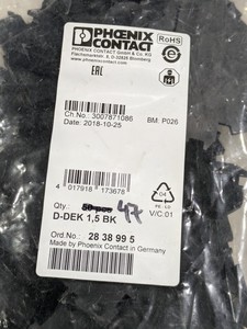 ฝาครอบปลายสาย <span class=keywords><strong>D</strong></span>-<span class=keywords><strong>dek</strong></span> 1,5 สีดำ สำหรับ PLC Contact 2838995 จำนวน 47 ชิ้น สำหรับสินค้ารับประกัน - Product Image 2