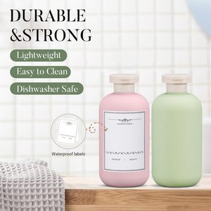 Botella Flexible de PE con Tapa Abatible y Bomba Dosificadora, Forma Ovalada/Redonda Boston, 300ml 500ml, para Champú, Gel, Loción, Acabado Mate - Product Image 5