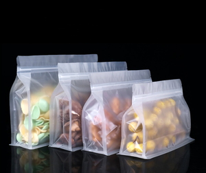 Sacs en plastique transparents à fond plat avec fermeture éclair, de qualité alimentaire, personnalisables - Product Image 3