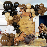Kit d'arche de ballons Cowgirl Rose vif Argenté, Ballons imprimés vache, Chapeau de cowboy, Bottes, Décorations en aluminium sur le thème Western pour fête d'anniversaire de filles