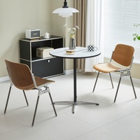 Chaise de bureau vintage minimaliste en bois massif Bauhaus, chaise de salle à manger en fonte, dossier artistique en fer pour meubles de maison, réunion