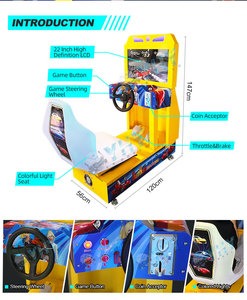 YHY <span class=keywords><strong>prix</strong></span> usine simulateur de course à jetons voiture course enfants Machine de jeu d'arcade à vendre - Product Image 3