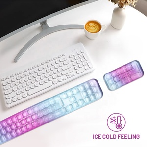 Set <span class=keywords><strong>di</strong></span> Supporto Ergonomico per Polso in Gel per Gamer, Tappetino per Mouse da Gaming, Cuscino in Silicone Trasparente, Colore Personalizzabile, Set per Alleviare il Dolore - Product Image 2