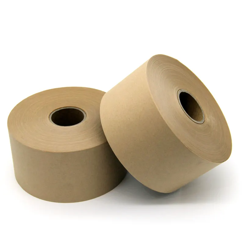 Custom Logo Eco Wrapping Tape Reinforced Brown Kraft Sealing Tape for Bundling Shipping adhesion tape packaging