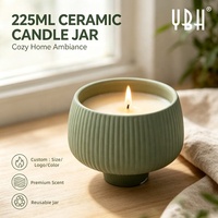 YBH Porte-bougie de Noël nordique minimaliste fait main en céramique écologique à surface mate, vide, pour décoration intérieure