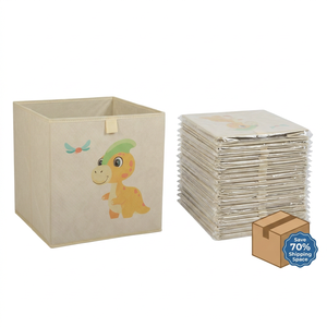 Contenedores Resistentes para Guardar Juguetes de Dinosaurios - Cartón Extra Grueso de 2.0 mm para Evitar que se Deformen - Tela 100% Inodora y No Tóxica - Product Image 3