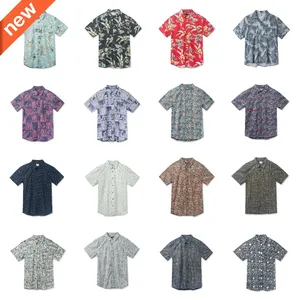 Printed Casual Hawaii Mens Shirt Mens Summer Beach Shirts 2022 Wholesales Short Sleeve 1 Piece Chinese Style Broadcloth Fabric