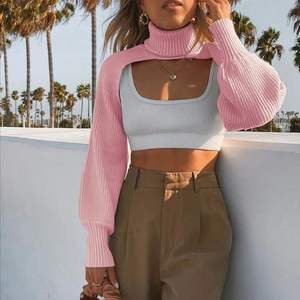 Áo Len Hở Eo Siêu Ngắn Bán Sỉ Mùa Thu 2022 Áo Len Hở Eo Nữ Màu Đen Trơn Màu Đen Quyến Rũ Giá Rẻ Oem - Product Image 4