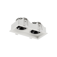 Plafonnier LED encastré double tête rond et carré 12W 15W, spots LED orientables