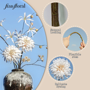 FONG IAN Nouvelle Arrivée Automne Fleurs Artificielles Grandes <span class=keywords><strong>Dahlia</strong></span> Effet Naturel <span class=keywords><strong>Café</strong></span> au Lait pour Décoration Mariage Saint-Valentin - Product Image 6