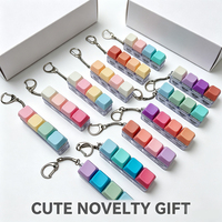 Porte-clés anti-stress personnalisable avec clavier mécanique portable à 4 touches en plastique, son de clic, jouet de relaxation