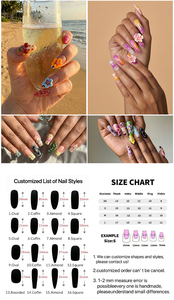 Ongles courts en amande faits à la main, noirs et blancs, croix sacrée gothique, art en relief texturé 3D, vente en gros - Product Image 5