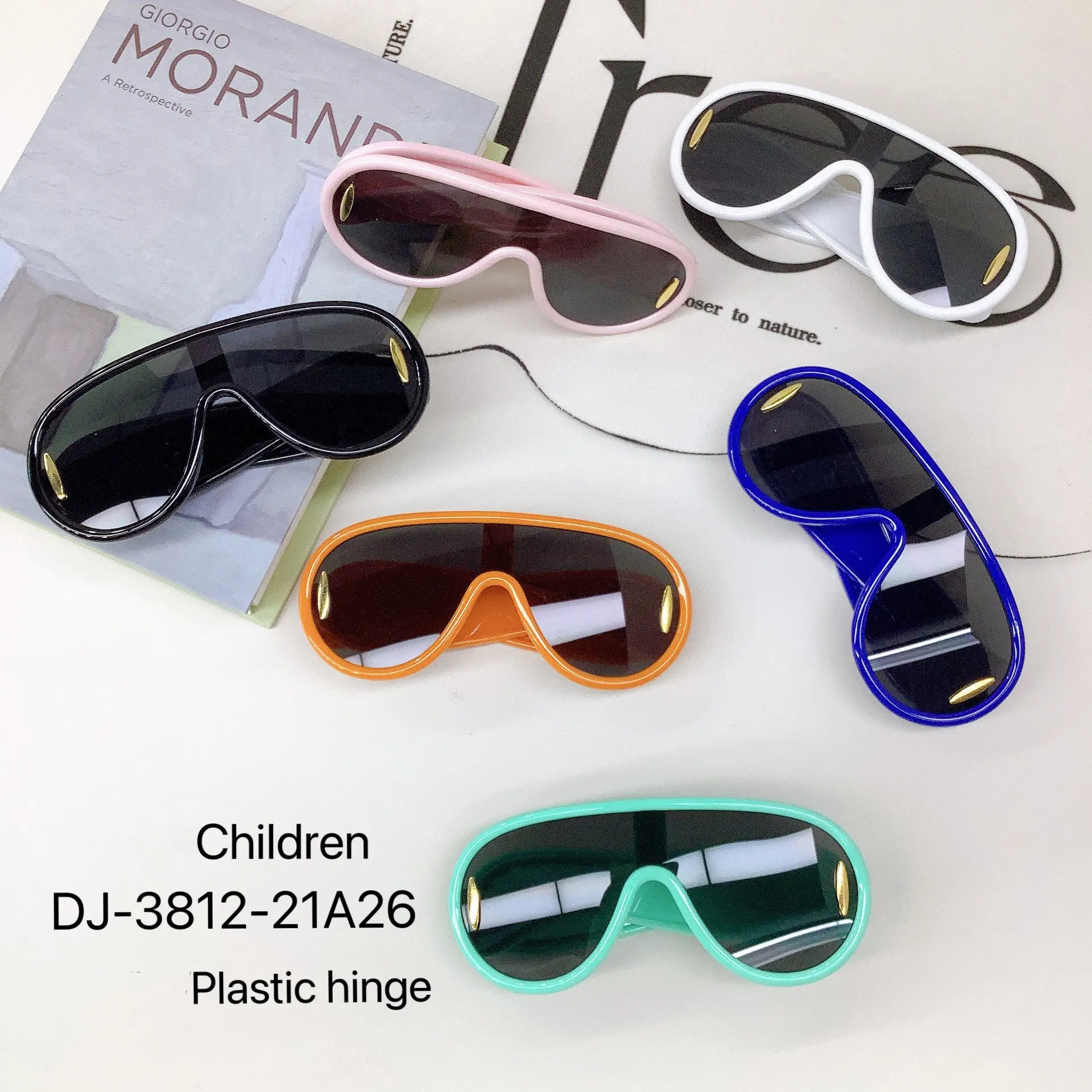 2024 children luxury designer sun glasses Oversized frame manufacturers kids Brand Design One Piece Y2K Mirror baby sunglasses