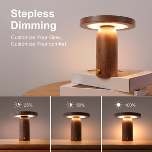 Lampe de table en bois rechargeable par USB, LED à intensité variable, lampe de bureau avec plateau de rangement, décoration moderne <span class=keywords><strong>pour</strong></span> la maison intelligente, lumières LED - Product Image 2