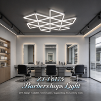 Éclairage LED personnalisé pour salons de coiffure, blanc 6500K, à intensité variable, à assembler soi-même, pour projets commerciaux de salons de coiffure, fabriqué en usine OEM.