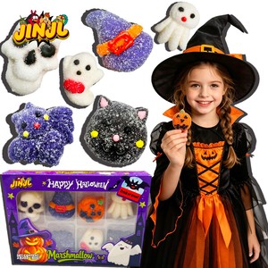 Vente en gros : Nouveauté 2026 – <span class=keywords><strong>Bonbons</strong></span> gélifiés en forme de chauves-souris et chats noirs de dessin animé pour Halloween, 50 % de jus, collations halal certifiées pour enfants - Product Image 1