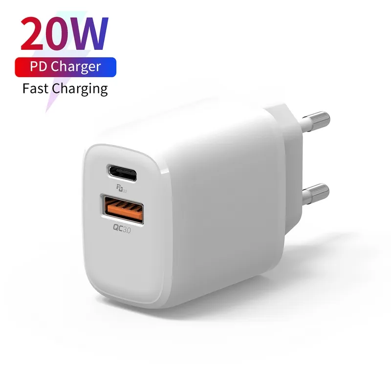 New Arrivals US EU UK EU Plug 20W PD fast charger Type C USB-C PD adapter USB wall charger