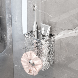 Wall Mounted Storage Box Rectangular No Drilling Required Bathroom Toilet Organizer For Cosmetics Toothbrushes Towels - Product Image 3