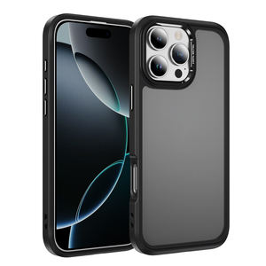 Coque de télé<span class=keywords><strong>phone</strong></span> antichoc translucide mate en PC+TPU avec cadre métallique pour appareil photo, compatible iPhone 17 Air 16 Pro Max 15 14 Plus 13 <span class=keywords><strong>12</strong></span> - Product Image 1