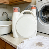 Nouvelle bouteille populaire de 5 L avec 2 têtes de pompe, adaptée aux machines, en plastique, pour détergent à lessive liquide, conteneur d'emballage vide à double extrémité