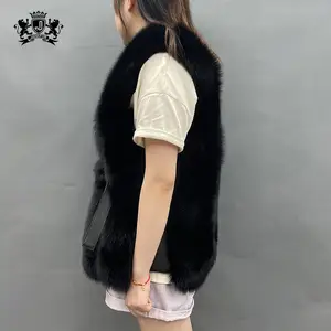 Manteau de luxe en vraie fourrure de renard, nouvelle collection de veste épaisse et pelucheux, à la mode pour femmes