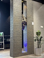 Pierre flexible à texture réaliste Revêtement souple Carrelage mural Ridge Stone Panneau mural en pierre flexible 3D MCM
