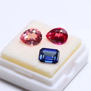 Yingma Pedras preciosas soltas cor extravagante laboratório criado safira pêra corte laboratório cultivado safira rosa para fazer jóias