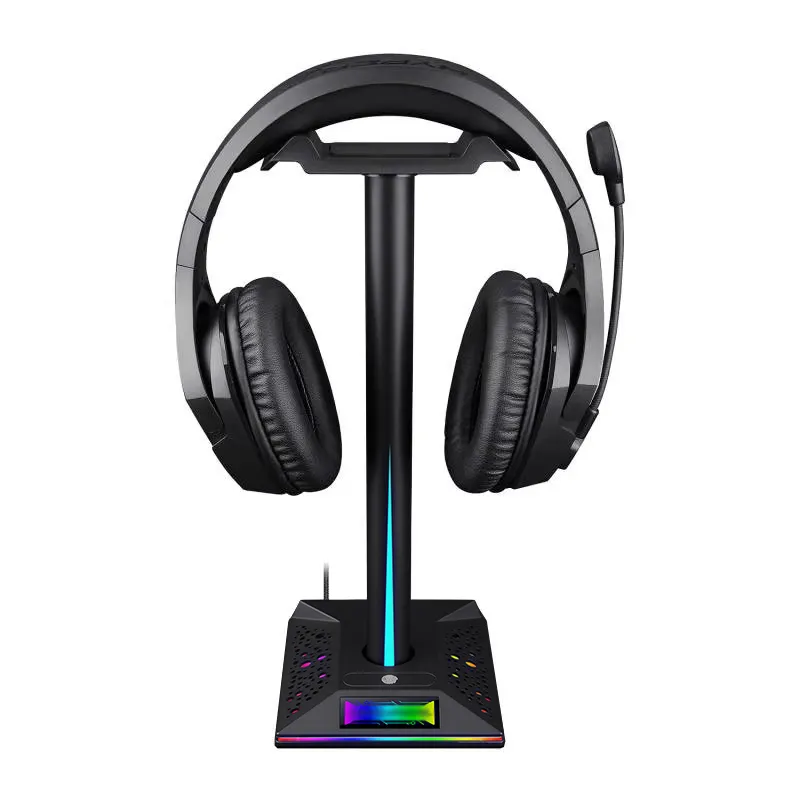 RGB Color Desk Gaming Headset Holder Earphone Hanger Headphone Stand with USB Hub