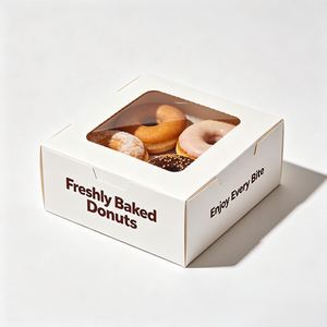 Boîte d'emballage de luxe pour <span class=keywords><strong>donuts</strong></span> avec fenêtre transparente, boîtes à desserts personnalisées écologiques pour fêtes, vente en gros - Product Image 3