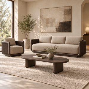 Ensemble de canapés d'extérieur avec structure en alliage d'aluminium, tissage en corde, tissu d'extérieur, canapé individuel rotatif, canapé trois places, table basse pour patio - Product Image 1