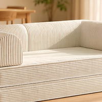 Canapé-lit combiné Zenmoon à compression 3 places, directement de l'usine ; utilisation en salon, 2-en-1 rotatif et extensible, en chenille/corduroy