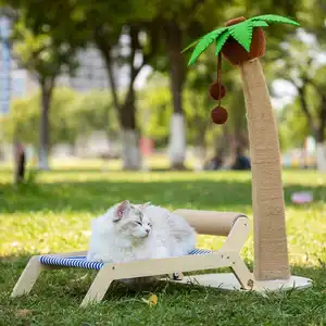 MRYカスタマイズされた猫の引っかき木のおもちゃココナッツツリーアイランド猫リクライニングサイザル麻ぬいぐるみ花猫の木