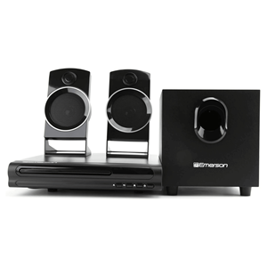 Sistema de Cine en Casa Emerson de 2.1 Canales con Bluetooth, Reproductor de DVD, Sonido Envolvente y 3 Altavoces en Negro - Product Image 1