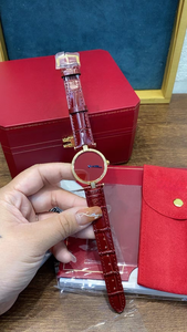 Reloj mecánico automático moderno y elegante, correa de piel de vaca con estampado de cocodrilo rojo vino, resistente al agua para uso diario - Product Image 1