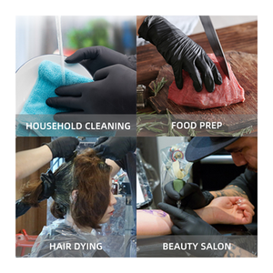 Gants en nitrile noir jetables 4mil Gants de sécurité antidérapants sans poudre pour la cuisine Manipulation des aliments Nettoyage de tatouage - Product Image 5