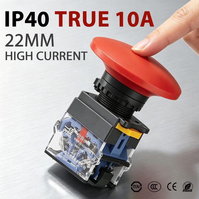 22MM Aperture M60 Mushroom Head Push Button Switch Latching Momentary 1NO1NC 10A Plastic Home Appliance Electric Application