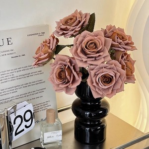 Ramo de Rosas de Seda Artificiales, Alta Simulación, Estilo Clásico, Decoración para Bodas y Hogar, Arreglo Floral Seco - Product Image 1