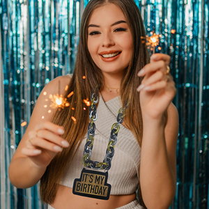 Collana con Catena in ABS Personalizzata con Scritta 'È <span class=keywords><strong>IL</strong></span> <span class=keywords><strong>MIO</strong></span> COMPLEANNO' per Feste, <span class=keywords><strong>San</strong></span> <span class=keywords><strong>Valentino</strong></span>, Ringraziamento, Natale e Festa del Papà - Product Image 3