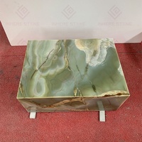Table d'appoint rectangulaire de luxe en pierre naturelle massif, style moderne, haut de gamme, pour appartement, hôtel, salle à manger