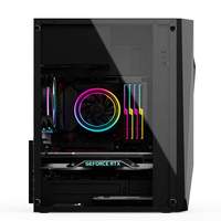 Boîtiers PC Gaming Mid-Tower Haut de Gamme pour Vente en Gros avec Panneau LED en Plastique pour Ordinateur de Bureau