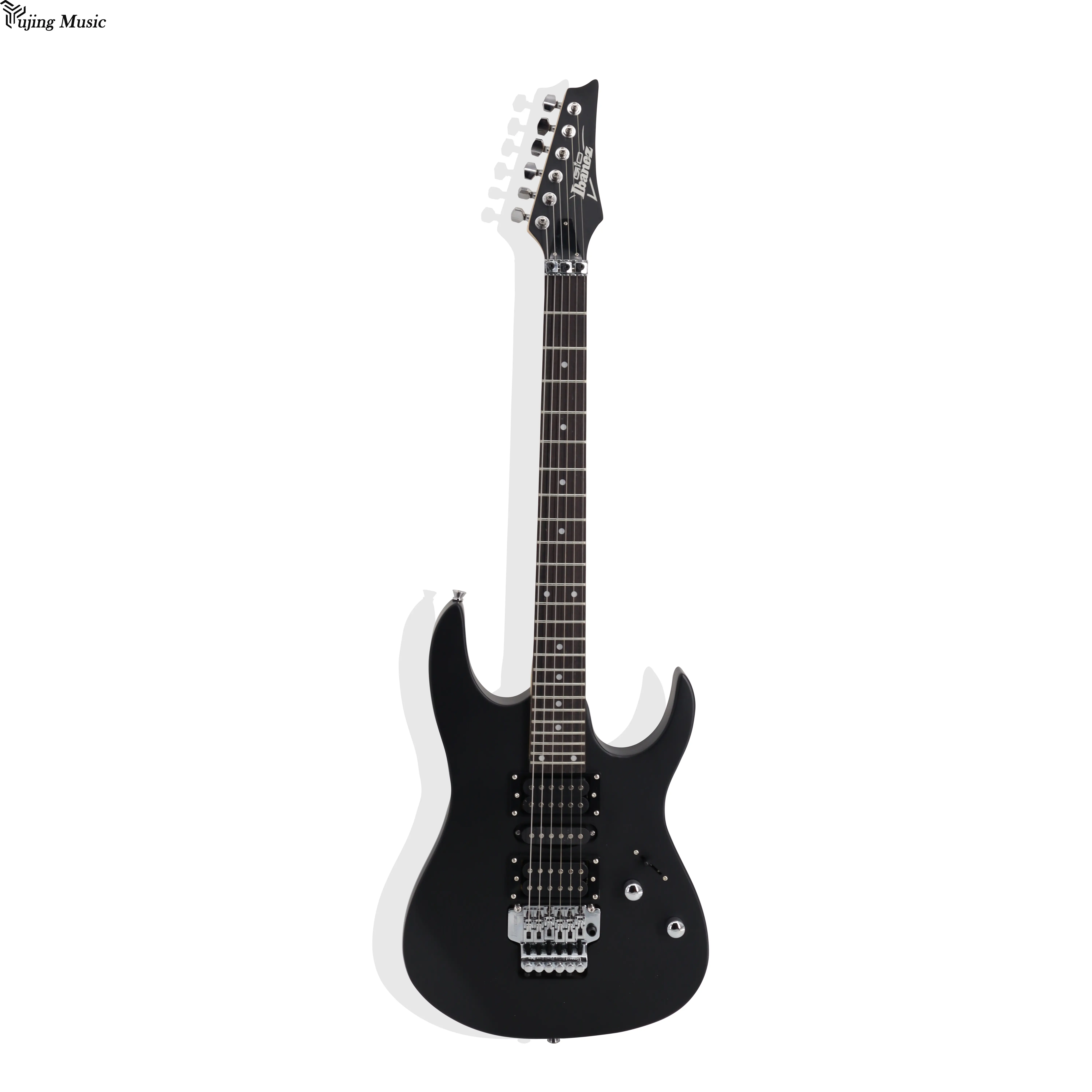 Gitar Listrik Warna Hitam Maple Fingerboard Chrome Hardware Gitar Berkualitas Tinggi.