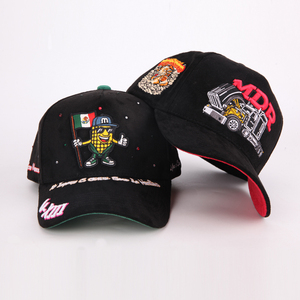 High Quality Unisex Suede Custom Embroidery Logo 5 Panel <b>Hats</b> for <b>Men</b> Baseball Cap With Rhinestone Logo - Product Image 5