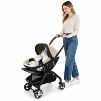 Poussette Bébé 4-en-1 Kidilo en Gros, Prix Avantageux, Cadre en Alliage d'Aluminium, Pliable, Portable, Capacité de Charge 15kg, Idéale Voyage et Extérieur